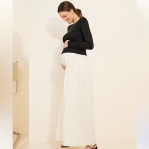 Elegant Cream Maternity Dress